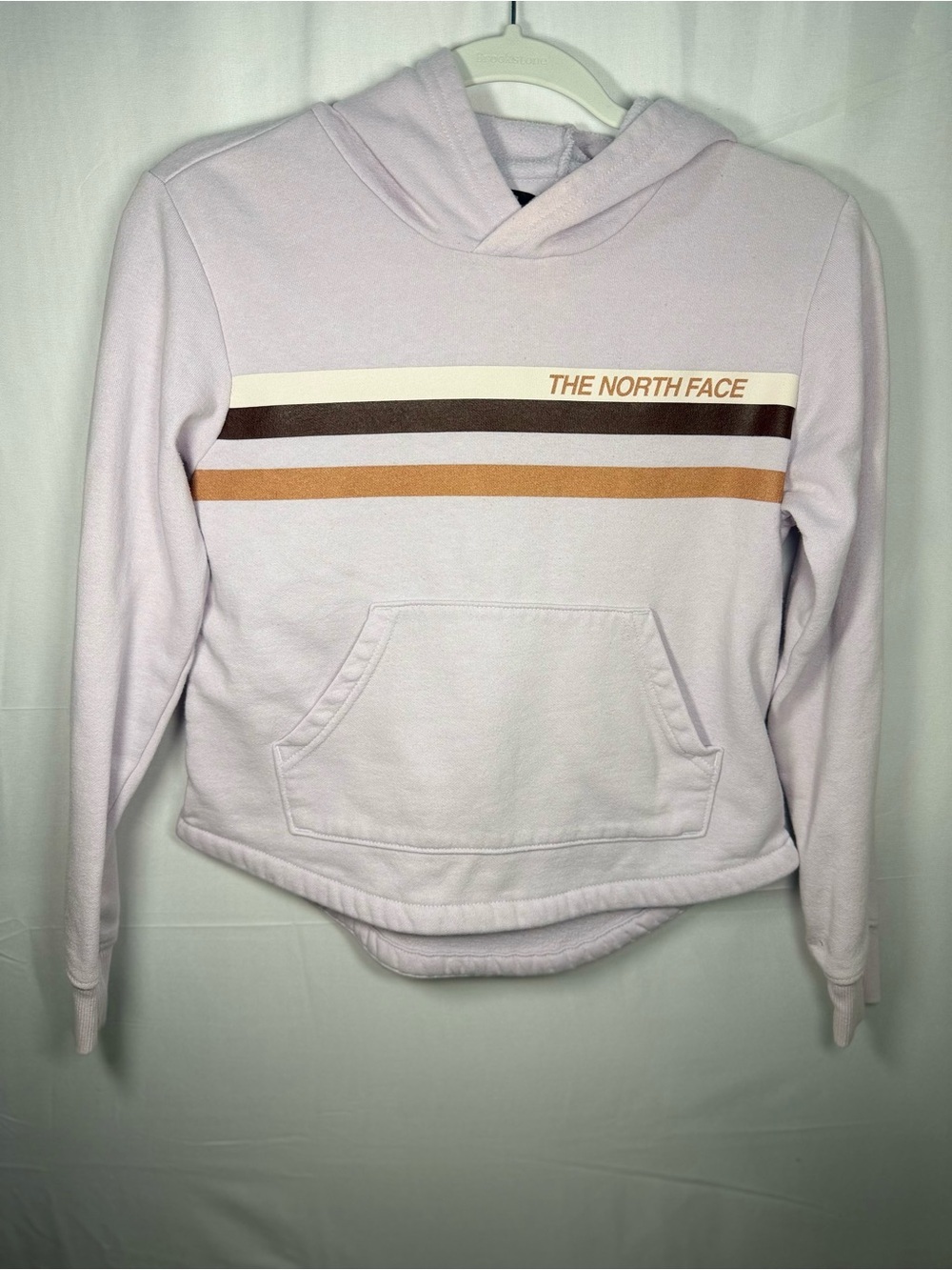 The North Face Kids Girls y2k Lavender Pullover Hoodie with Strips Size Large
